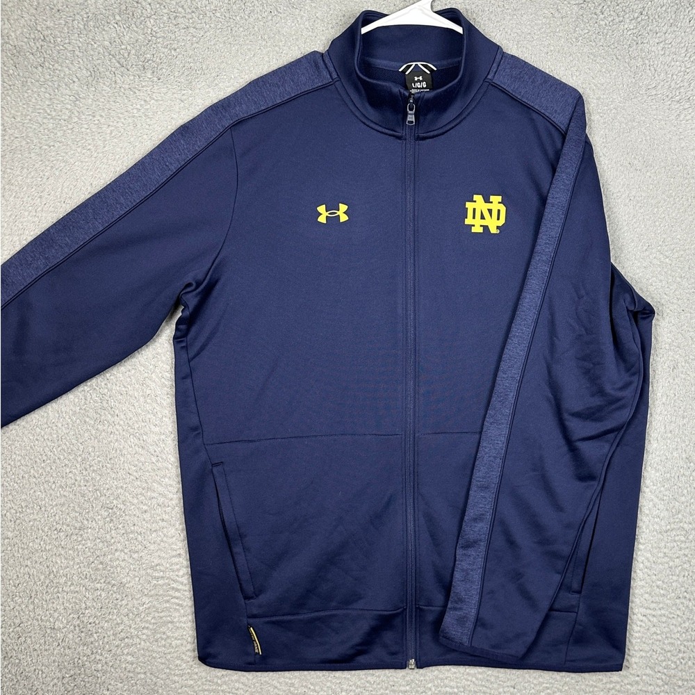 Notre Dame Fighting Irish Under Armour Track Jacket Men Large Blue NCAA Football